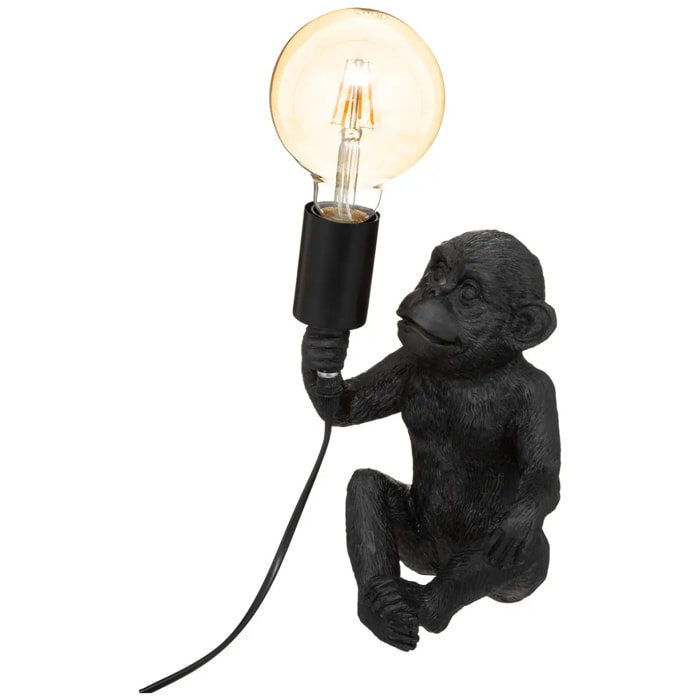 Lampe singe résine noir H24cm