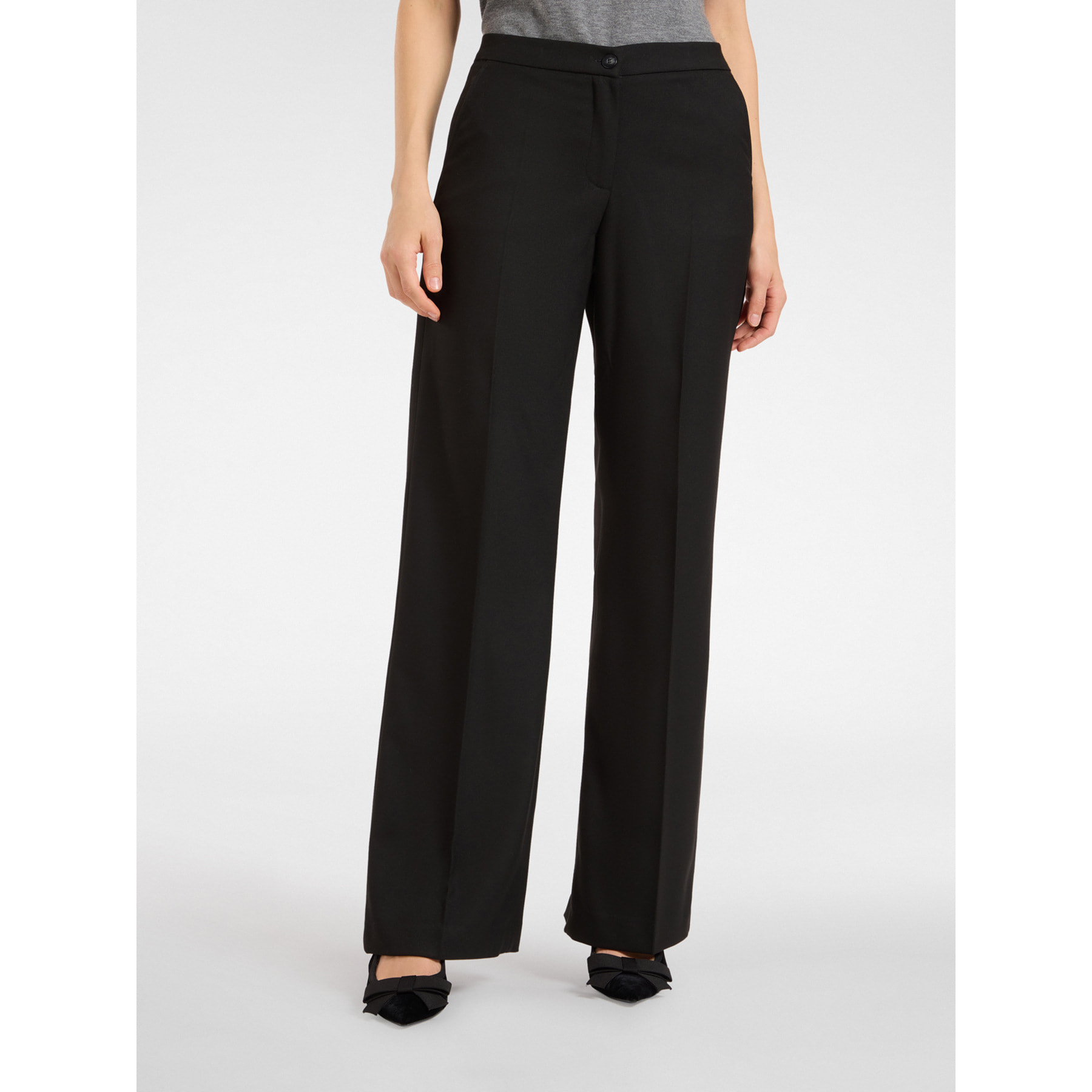 Elena Mirò - Pantaloni maschili in flanella - Nero