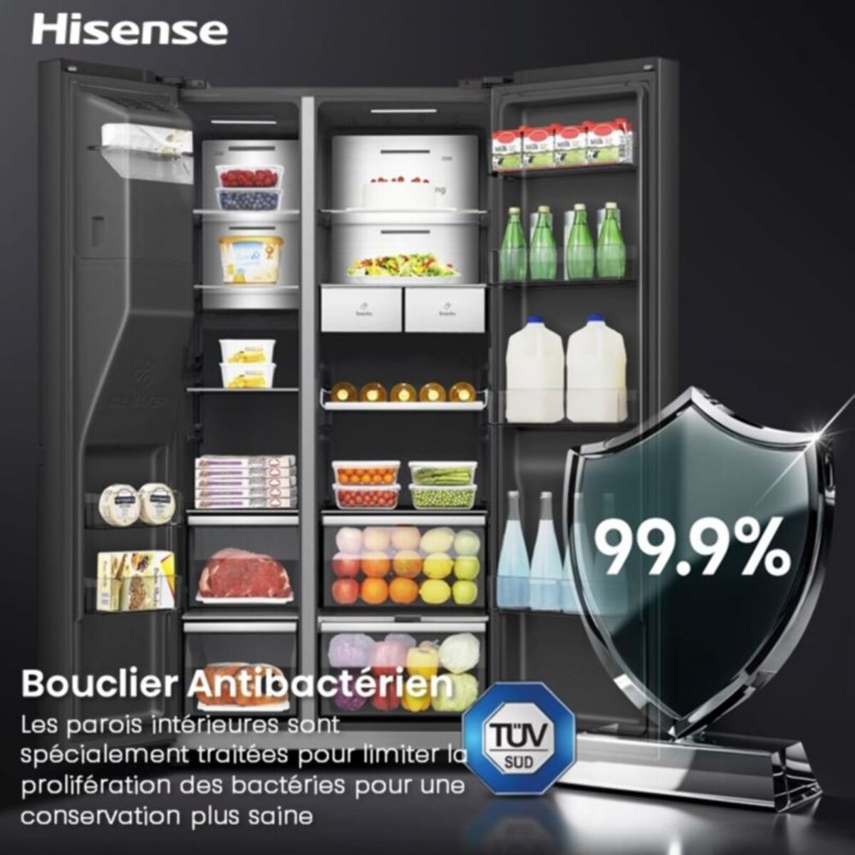 Réfrigérateur Américain HISENSE RS9P628GPFE smart screen