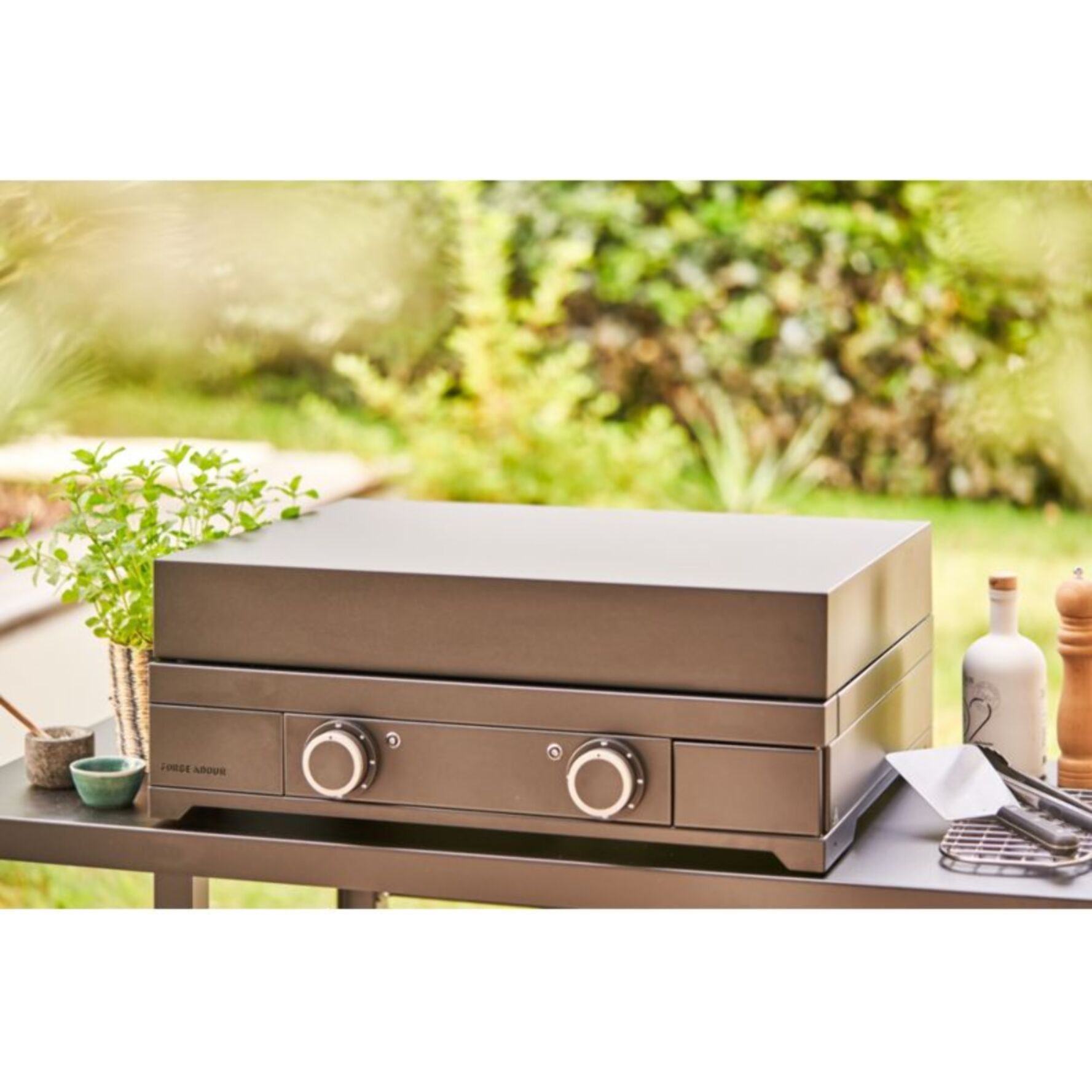 Couvercle plancha FORGE ADOUR MODERN 60 CHARNIERES