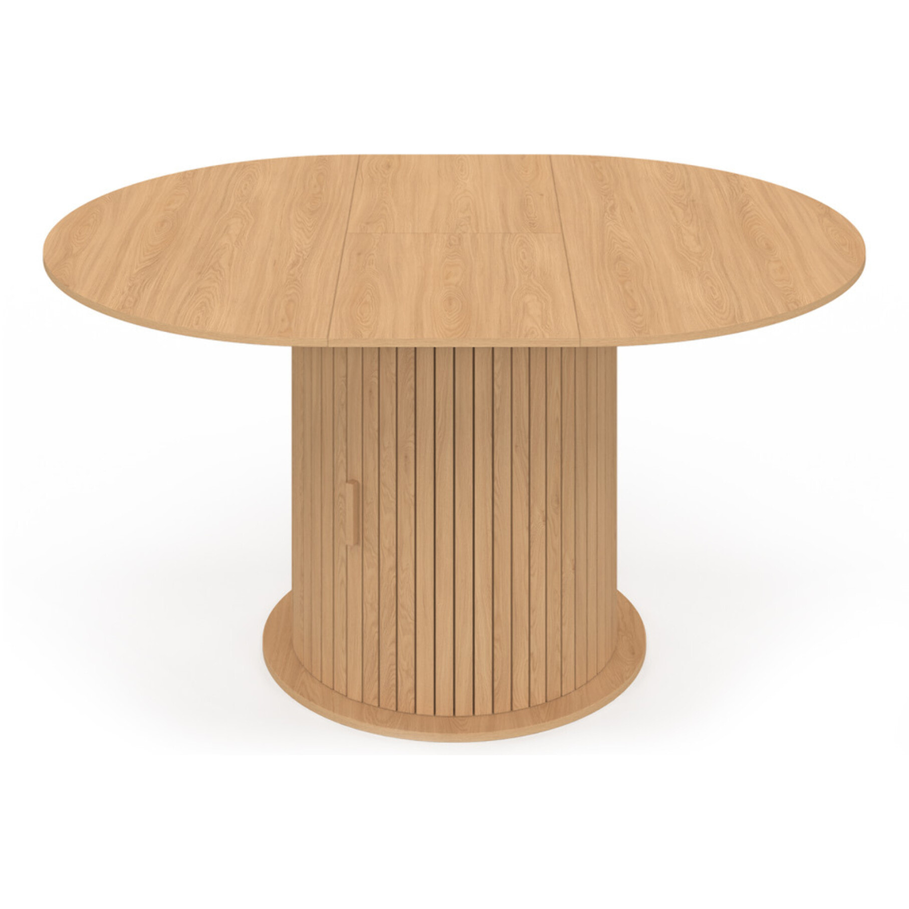 Table à manger ronde extensible Albane Ø110-150cm avec rangements