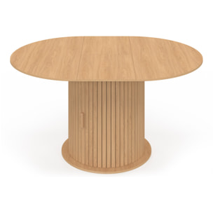 Table à manger ronde extensible Albane Ø110-150cm avec rangements