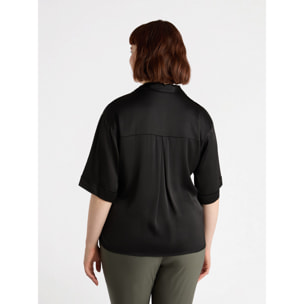 Fiorella Rubino - Camicia in raso stretch - Nero