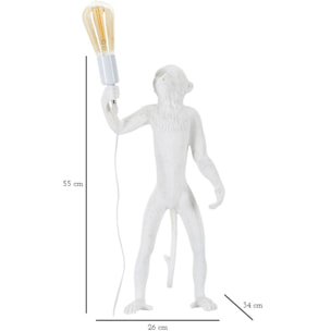 LAMPADA DA TAVOLO MONKEY BIANCO CM Ø 26X34X55