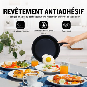 Batterie de cuisine 13 pieces avec cuilliere Noir Herzberg HG04241