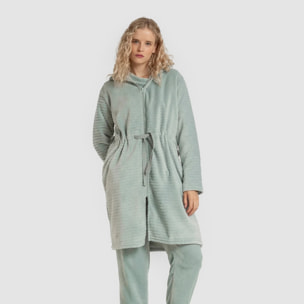 Bata terciopelo Raya Cremallera Verde Tiffany