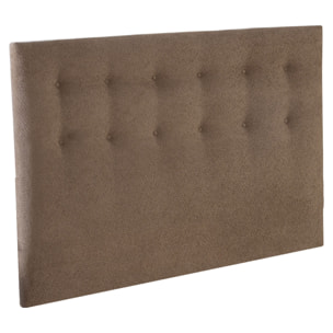 Tête de lit capitonnée Eden moka, chenille bouclettes