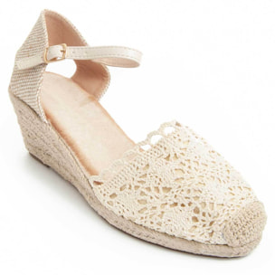 Alpargatas de Cuña - Beige - Altura: 6 Cm