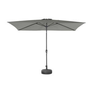Parasol droit rectangulaire 2x3m - Touquet - Kaki - mât central en aluminium orientable et manivelle d'ouverture
