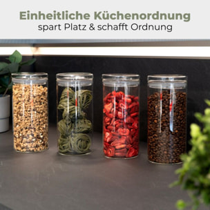 Set 4 bocaux et couvercle en verre de haute qualité Classbach C-VD4028