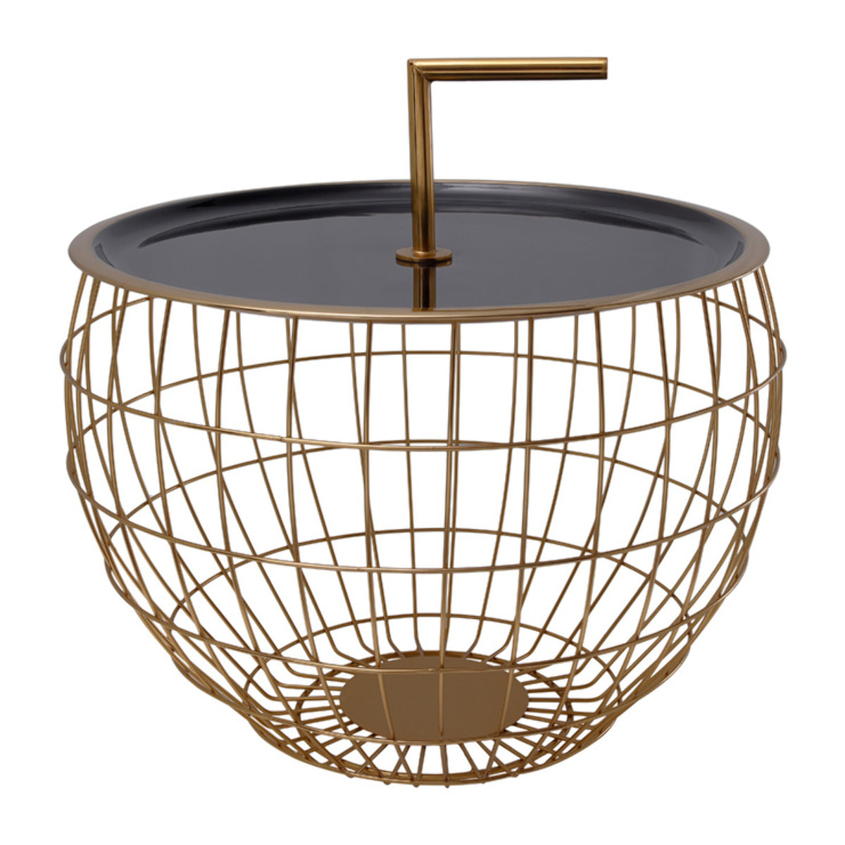 Tavolino Art Deco 510 in metallo nero e oro