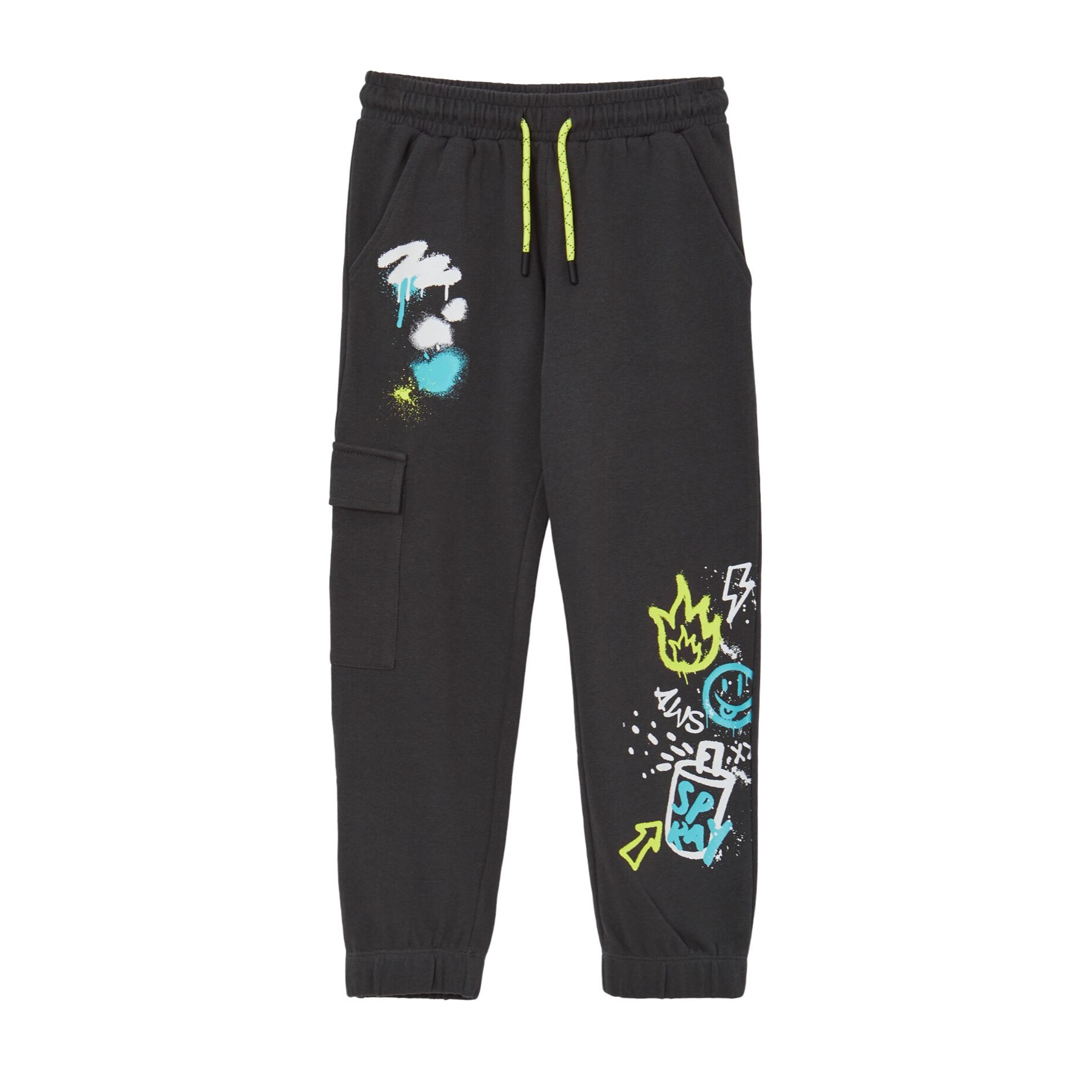 Pantalone ginnico cargo con graffiti