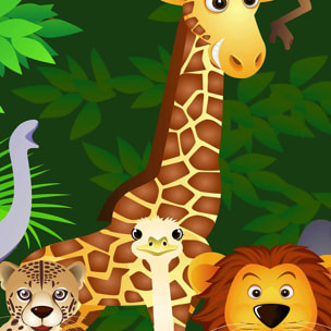 Affiche encadrée animaux jungle Affiche + cadre en métal - Noir