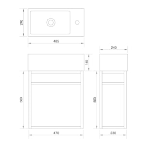 Lave main vasque 50 cm métal Aquafredo