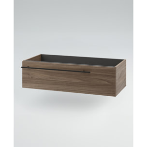 MOBILE DA BAGNO RIFLESSO 140 DOPPIA CASSETTIERA PORO NOCE - 6 PEZZI
