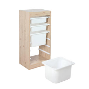 Meuble de rangement enfant 4 bacs de rangement SORA