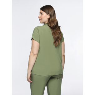 Fiorella Rubino - Blusa cruzada de viscosa ECOVERO™ - Verde