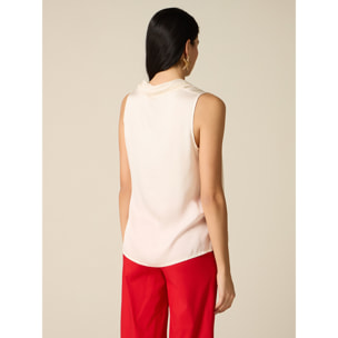 Oltre - Top in viscosa con fiocco - Bianco