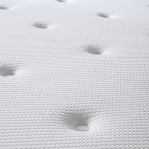 Ensemble EMERAUDE | 1 Place | Matelas Mémoire de Forme avec Sommier Kit Tissu Gris Anthracite