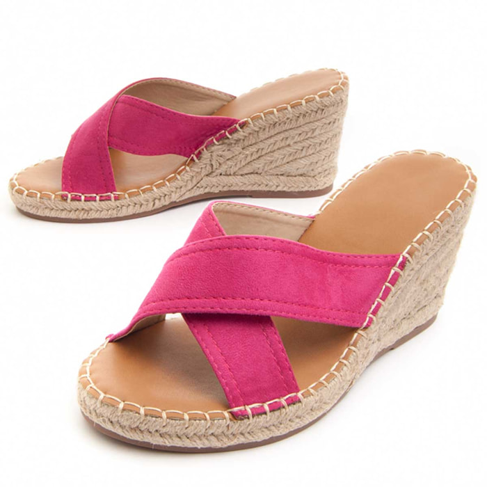 Sandalias de Cuña - Rosa - Altura: 7 cm