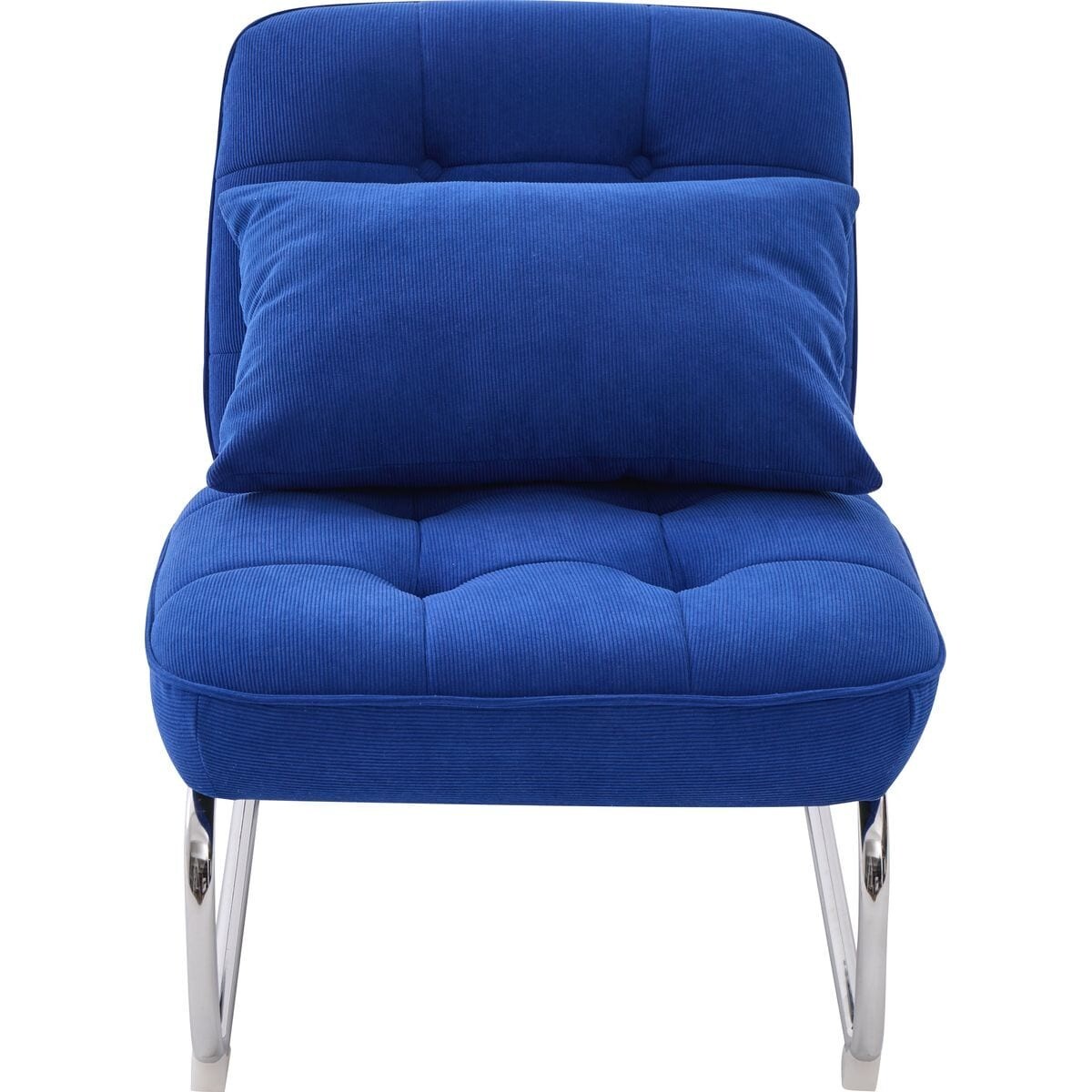 Fauteuil en velours côtelé et piètement chromé - MARVIN