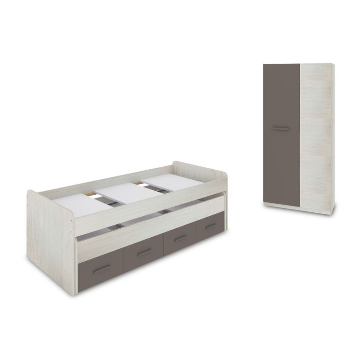 Dormitorio juvenil Axim Plus Blanco Alpes - Basalto