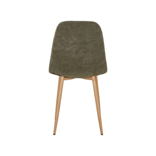 Chaise décor bois et tissu (lot de 4) VERA