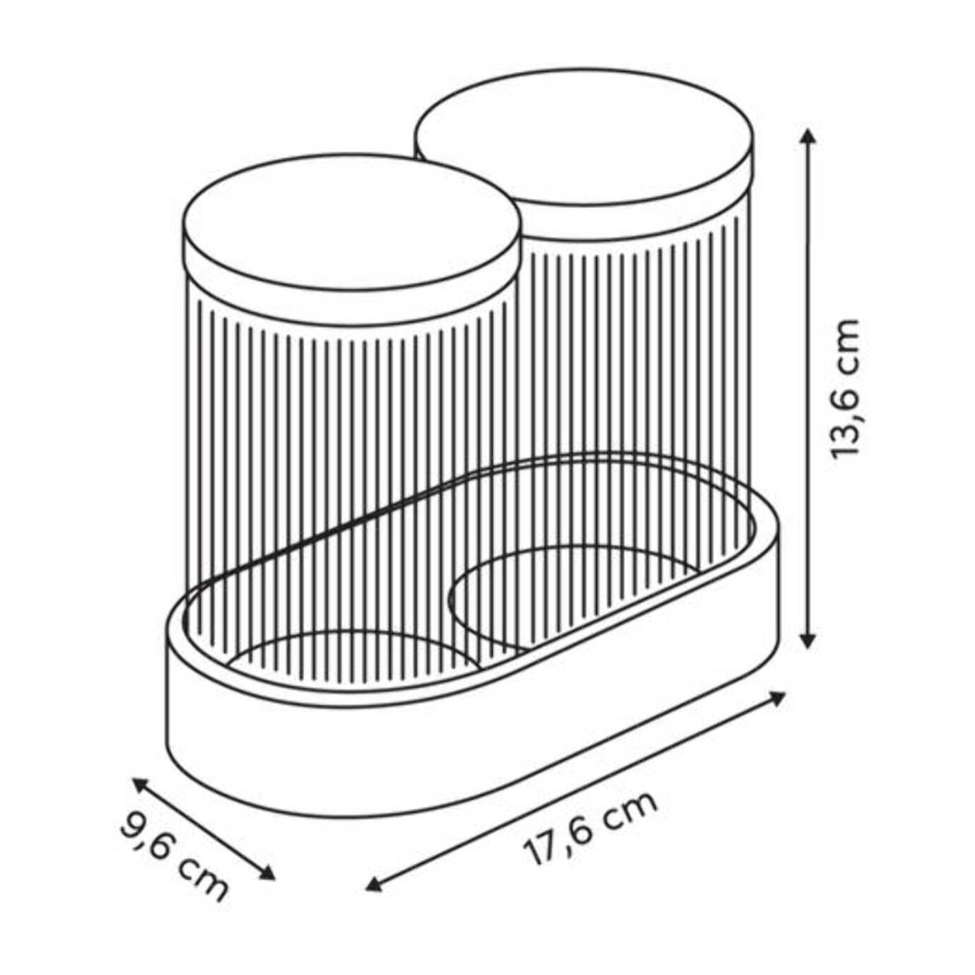 Lot de 2 organiseurs en verre avec support liège