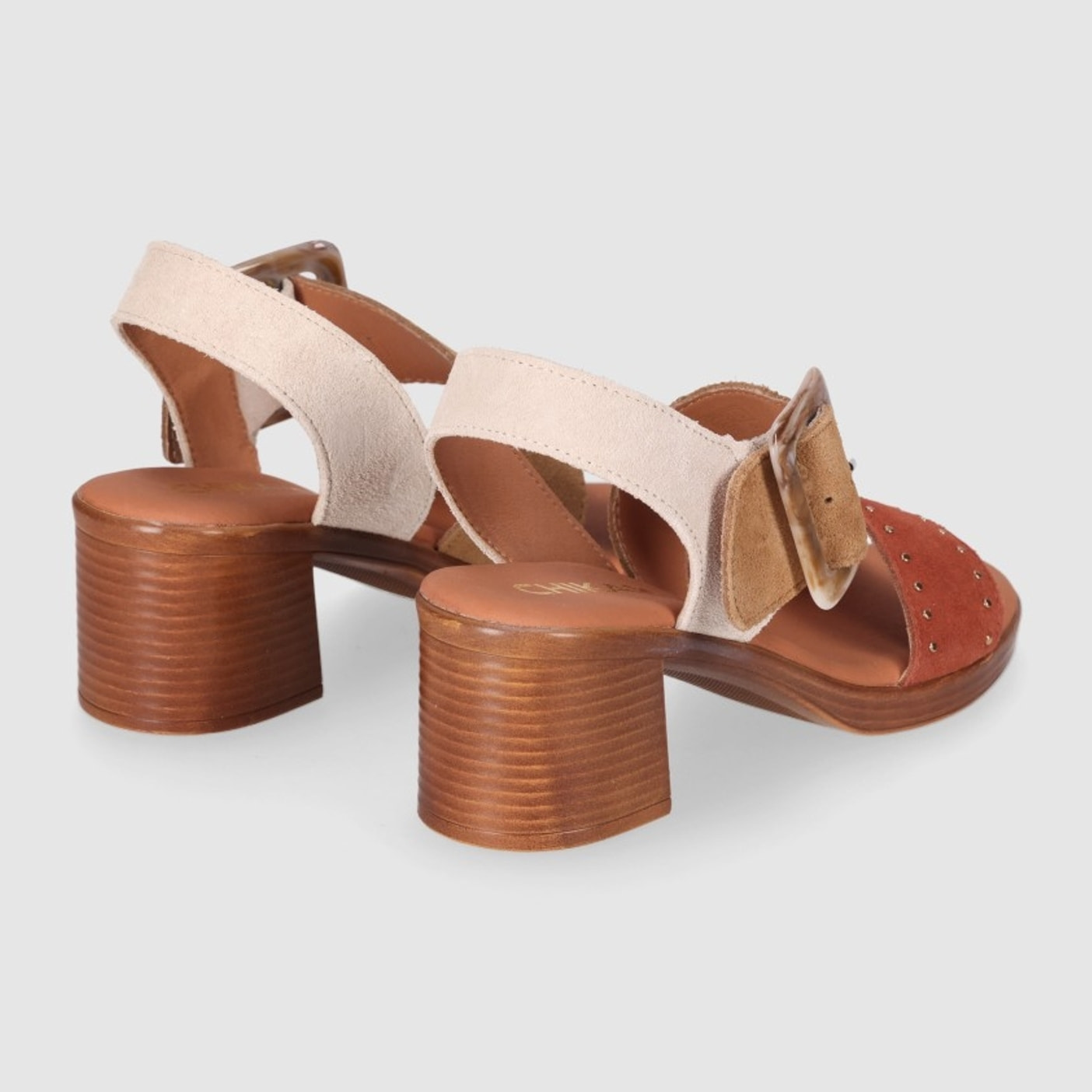 Sandalias de Serraje - Multi-Marron - Tacón: 5 cm