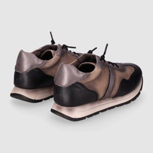 Deportivos de Piel - Negro - Tacón: Bajo