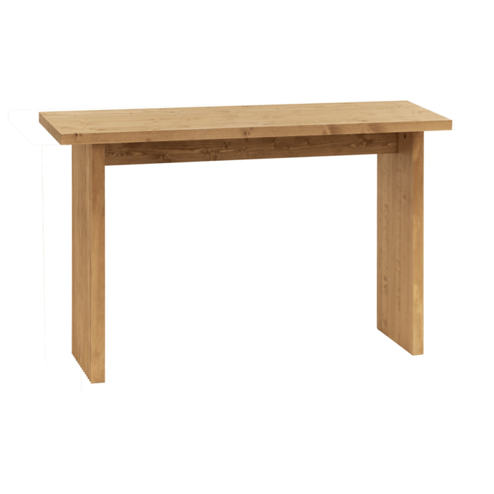 Console en bois massif ton chêne moyen de 120x80cm Hauteur: 35 Longueur: 120 Largeur: 80