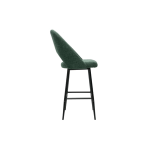 Tabourets de bar en tissu effet velours texturé vert H65 cm (lot de 2) COSETTE