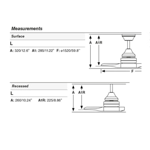 ALO RECESSED L Ventilateur blanc/pino