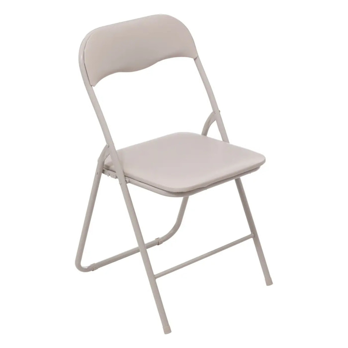 Chaise pliante beige en PVC