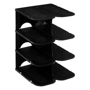 Organizador de zapatos Access, 4 pares, plástico negro