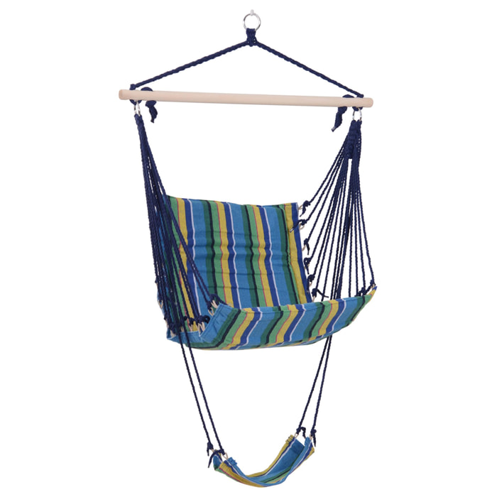 Chaise suspendue hamac de voyage respirant portable dim. 58L x 43l x 71H m coton polyester multicolore