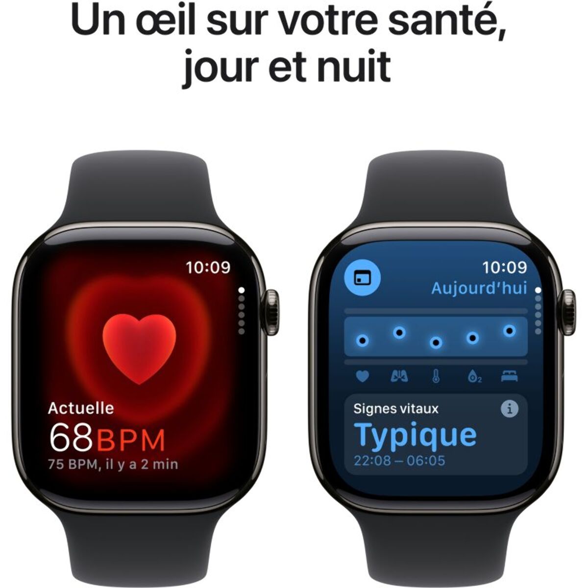 Montre connectée APPLE WATCH Serie 10 42mm Titane Ardoise M/L Cell