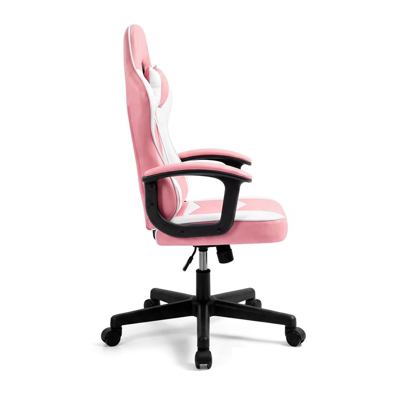 Silla gaming reclinable y con altura ajustable en rosa y blanco Raptor Rosa - Blanco