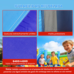 Castillo Hinchable Acuático 8 en 1 con Soplador 550W Castillo Hinchable Niños con Tobogán Zona de Salto Escalada Piscinas Canasta Lanzamiento de Aros Anillas Exterior Interior 350x320x190 cm