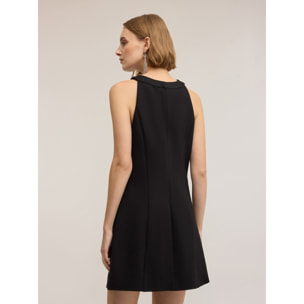 Motivi - Vestido tubo en punto milano con aplicaciones - Negro