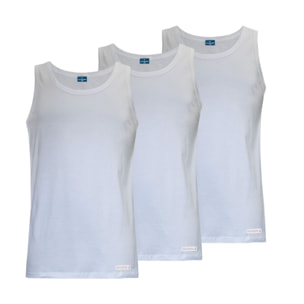 3 Canotta da Uomo in 100% Cotone Navigare, Art. 511 Bianco