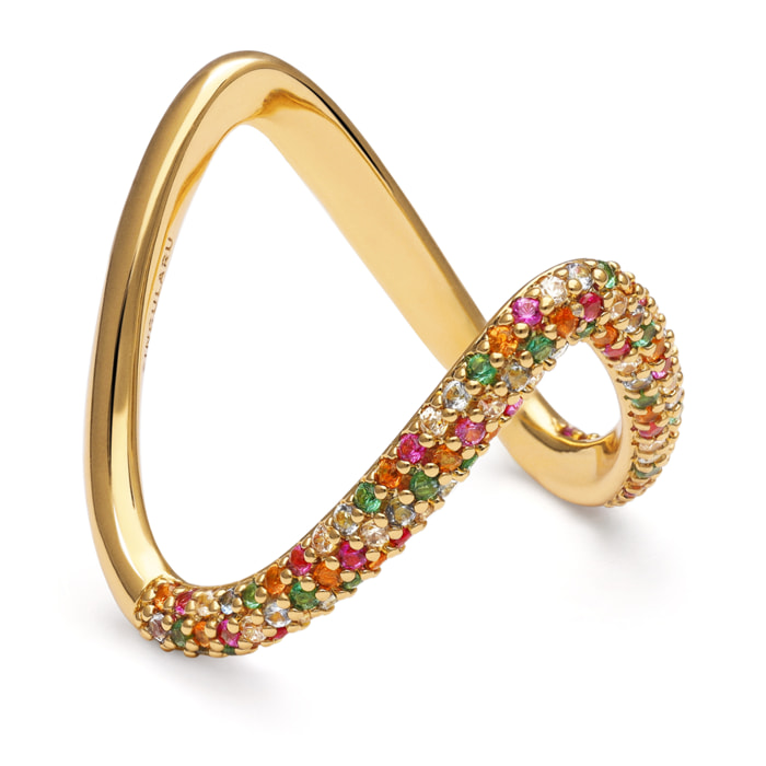 Anello V Scarlett Dance Placcato Oro