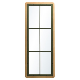 HELENA - Miroir rectangulaire esprit verrière pin et métal vert