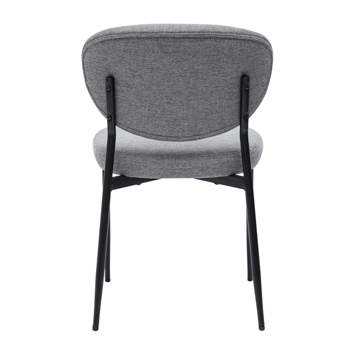 Chaises en tissu effet velours texturé gris et métal noir (lot de 2) BREKA