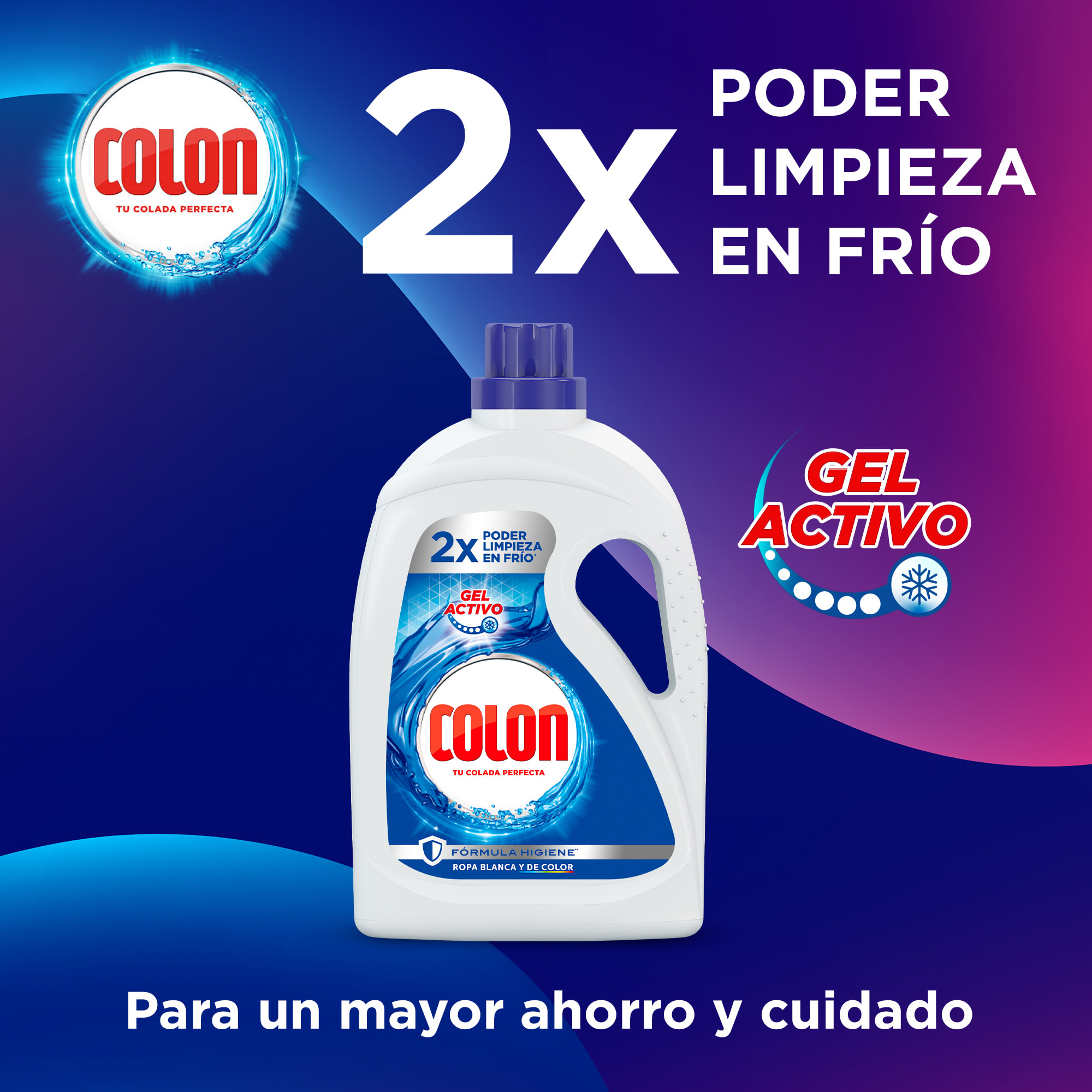 Colon Gel Activo Detergente para la lavadora 148 lavados (2x74 dosis)