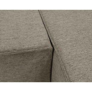 Cezanne - Canapé d'angle réversible 4 places convertible avec coffre en tissu texturé - Marron