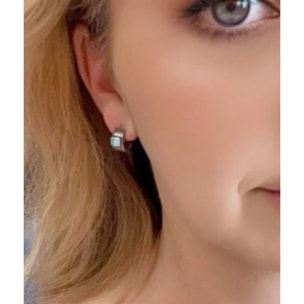 Pendiente aro plata 10µ con Sw 4x4 azul