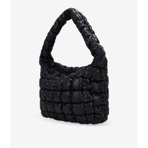 Bolso de hombro negro acolchado