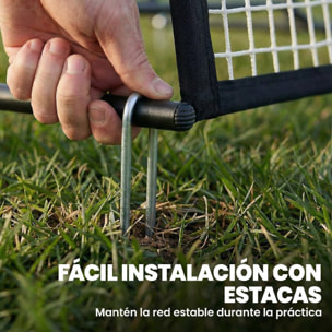 Red de Rebote Plegable 2 en 1, Reboteador de Fútbol Portátil con Bolsa de Transporte, para Entrenamiento de Fútbol y Béisbol, para Jardín, 200x94x122 cm, Negro