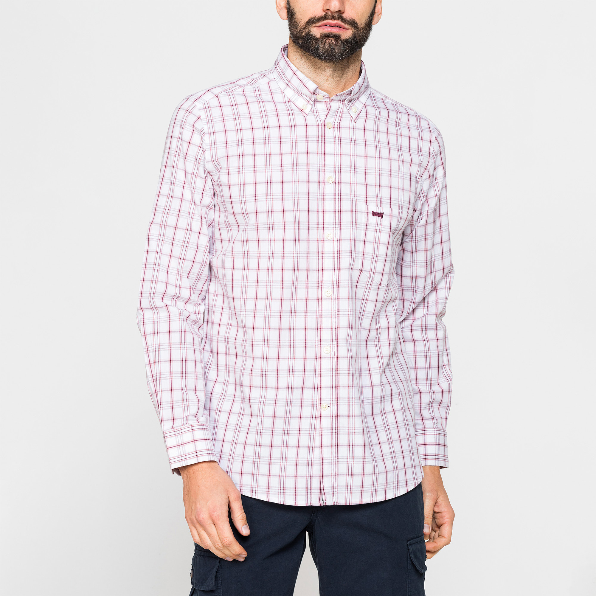 CAMICIA BUTTON-DOWN CON MANICA LUNGA E TASCHINO
